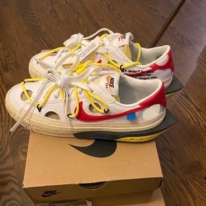 Never worn Nike Off white Blazer Low. Original receipt in hand